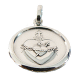 Medalla Escapulario de los Corazones Unidos en plata