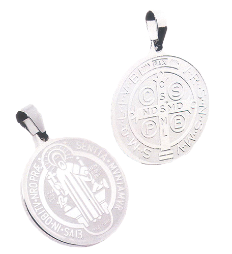 Medalla de San Benito en acero