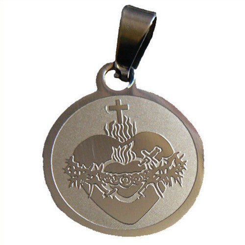 Medalla Escapulario de los Corazones Unidos en acero