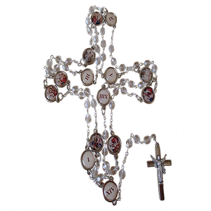 Rosario del Vía Crucis color blanco