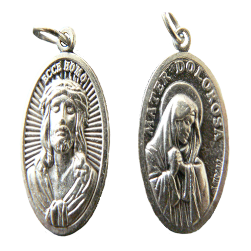 Medalla italiana Jesús/Madre Dolorosa