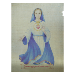 Calcomanía translúcida de María Refugio del Amor Santo